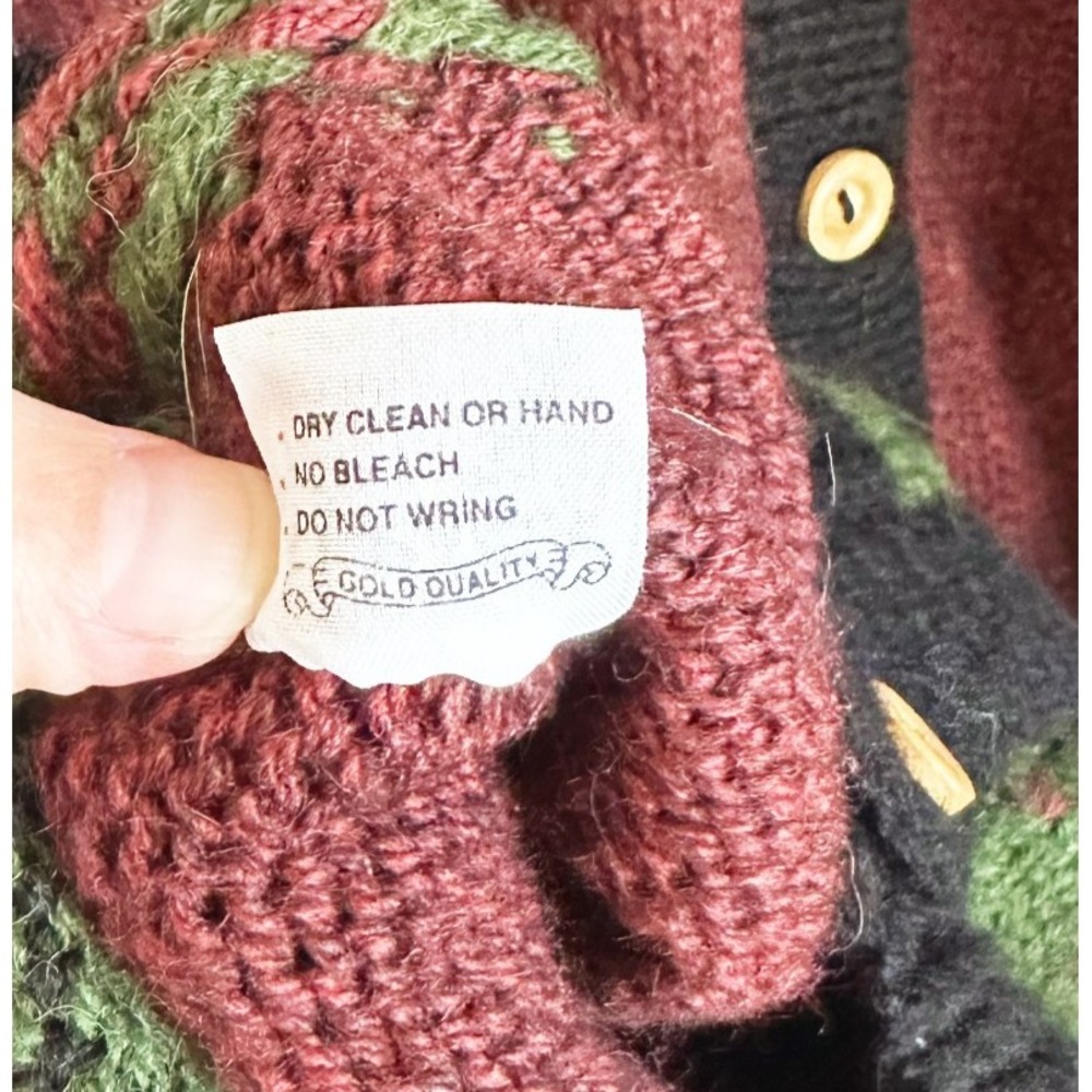 The Alpaca Connection Button Cardigan Large? Fair Isle Handmade Peru Alpaca Wool - Picture 6 of 11